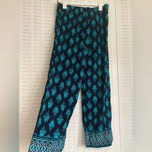 Turquoise Pattern Boho Pants